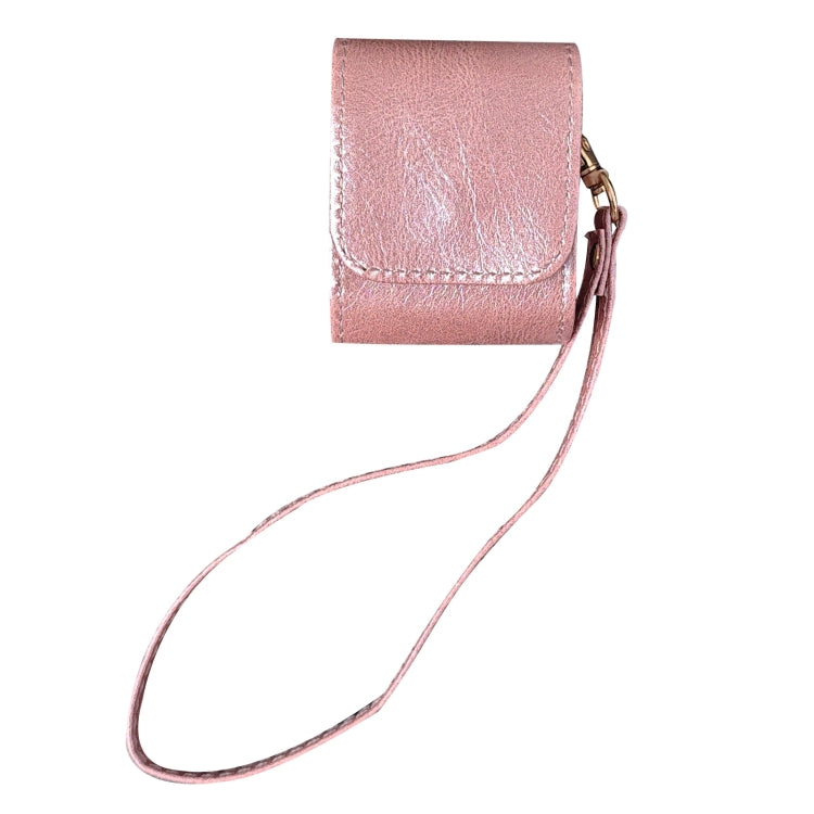 For AirPods 1 / 2 Cowhide Texture PU Headset Shockproof Case(Pink) - For AirPods 1/2 by PMC Jewellery | Online Shopping South Africa | PMC Jewellery | Buy Now Pay Later Mobicred