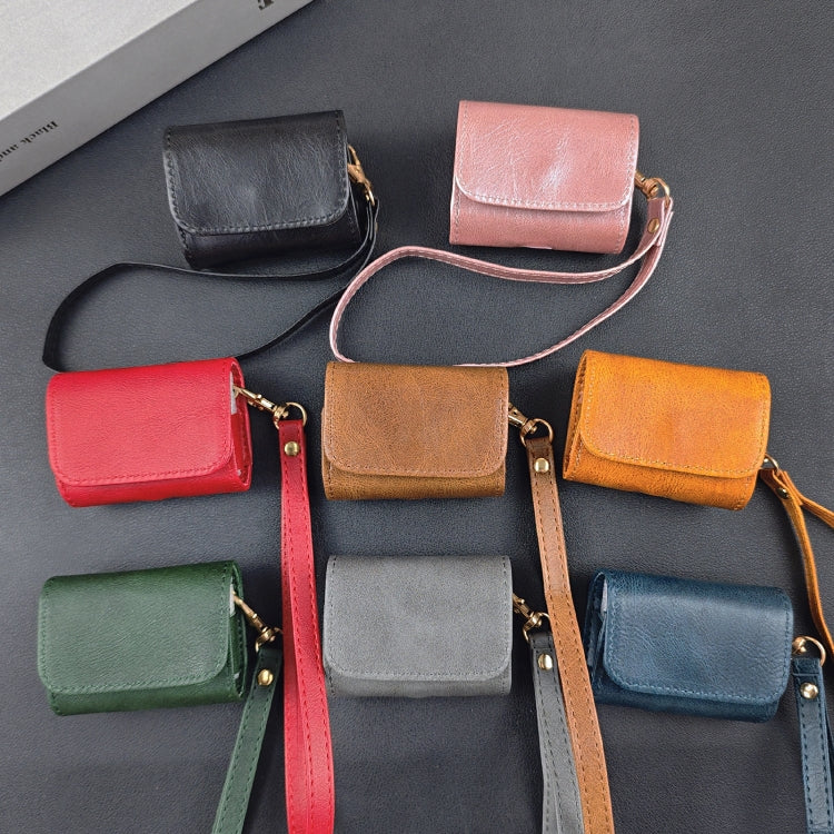 For AirPods Pro Cowhide Texture PU Headset Shockproof Case(Grey) - For AirPods Pro by PMC Jewellery | Online Shopping South Africa | PMC Jewellery | Buy Now Pay Later Mobicred