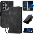 For Samsung Galaxy S25 5G Grid Butterfly Embossed Pattern Leather Phone Case with Lanyard(Black) - free shipping - PMC TechLife - Order now!