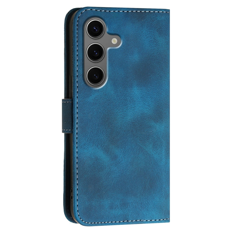 For Samsung Galaxy S25+ 5G YX0080 Grid Butterfly Embossed Pattern Flip Leather Phone Case with Lanyard(Dark Blue) - Galaxy S25+ 5G Cases by PMC TechLife | Online Shopping South Africa | PMC TechLife | Buy Now Pay Later Mobicred