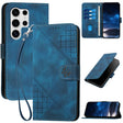 For Samsung Galaxy S25 Ultra 5G YX0080 Grid Butterfly Embossed Pattern Flip Leather Phone Case with Lanyard(Dark Blue) - Galaxy S25 Ultra 5G Cases by PMC TechLife | Online Shopping South Africa | PMC TechLife | Buy Now Pay Later Mobicred