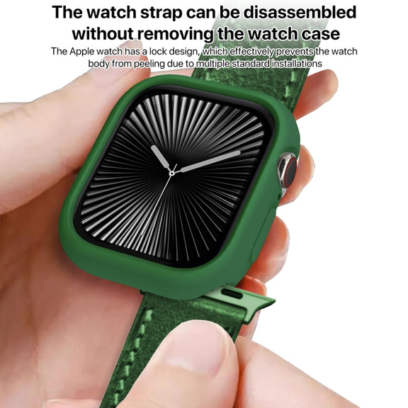 For Apple Watch Series 10 42mm Candy TPU Half Coverage Watch Case(Original Green)