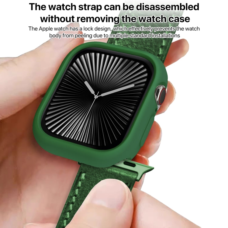 For Apple Watch Series 10 42mm Candy TPU Half Coverage Watch Case(Original Green)