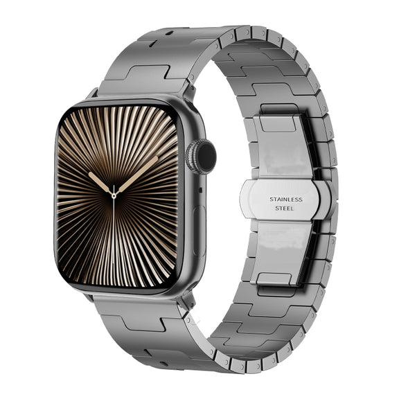 For Apple Watch 46mm / 49mm / 45mm / 44mm Side Release Stainless Steel Watch Band(Grey)