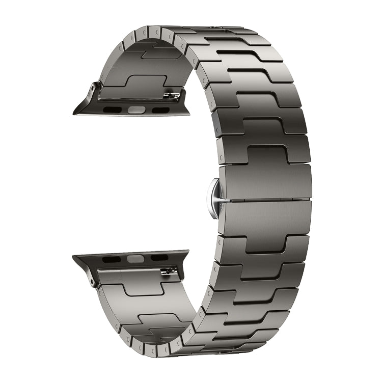 For Apple Watch 46mm / 49mm / 45mm / 44mm Side Release Stainless Steel Watch Band(Titanium)