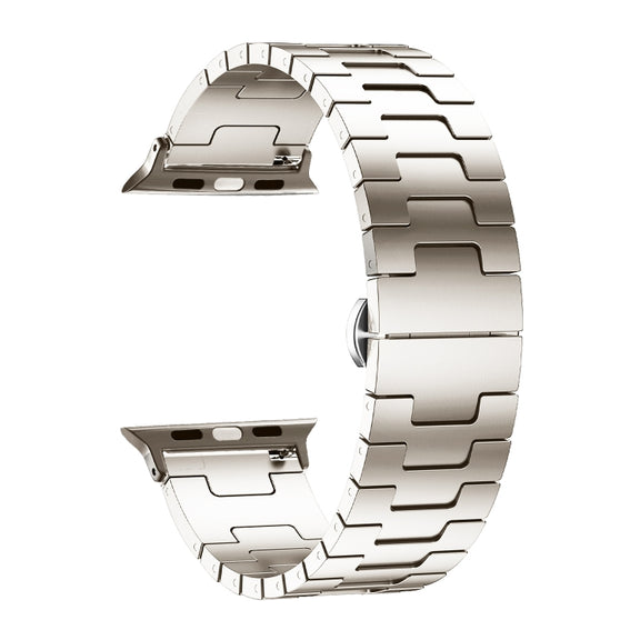 For Apple Watch 42mm / 41mm / 40mm / 38mm Side Release Stainless Steel Watch Band(Starlight)