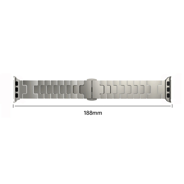 For Apple Watch 46mm / 49mm / 45mm / 44mm Side Release Stainless Steel Watch Band(Gold)
