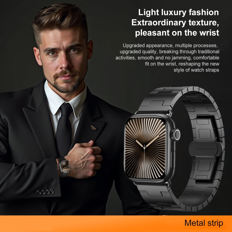 For Apple Watch 42mm / 41mm / 40mm / 38mm Side Release Stainless Steel Watch Band(Rose Gold) - free shipping - PMC TechLife - Order now!