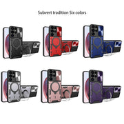 For Samsung Galaxy S25 Ultra 5G CD Texture Sliding Camshield Magnetic Holder Phone Case(Pink)