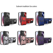 For Samsung Galaxy S25+ 5G CD Texture Sliding Camshield Magnetic Holder Phone Case(Purple)