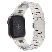 For Apple Watch 42mm / 41mm / 40mm / 38mm Quick Release Stainless Steel Watch Band(Silver)