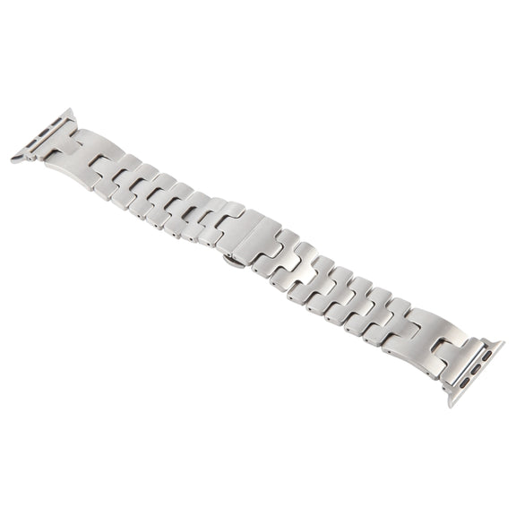 For Apple Watch 42mm / 41mm / 40mm / 38mm Quick Release Stainless Steel Watch Band(Silver)