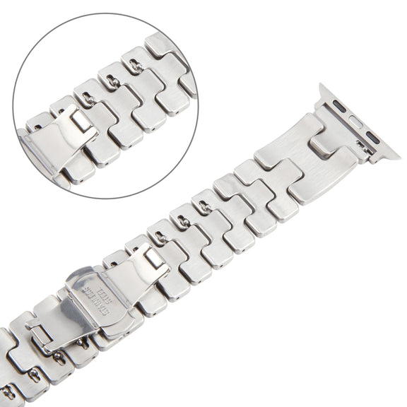 For Apple Watch 42mm / 41mm / 40mm / 38mm Quick Release Stainless Steel Watch Band(Silver)