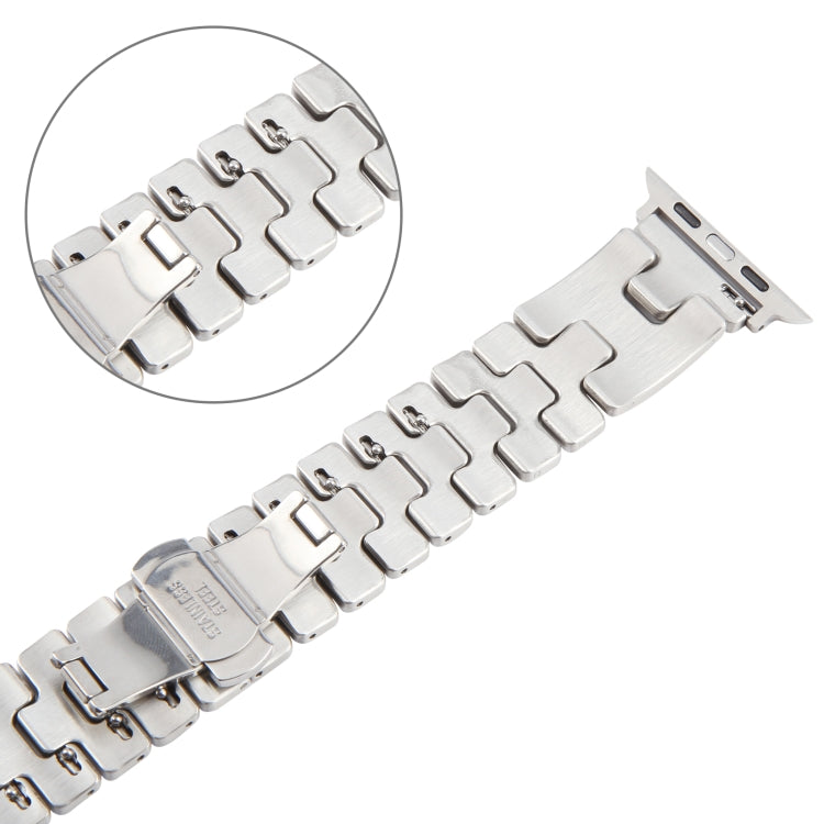 For Apple Watch 42mm / 41mm / 40mm / 38mm Quick Release Stainless Steel Watch Band(Silver)