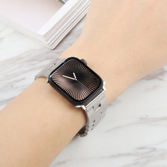 For Apple Watch 42mm / 41mm / 40mm / 38mm Quick Release Stainless Steel Watch Band(Silver)