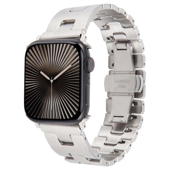 For Apple Watch 42mm / 41mm / 40mm / 38mm Quick Release Stainless Steel Watch Band(Silver)