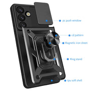 For Samsung Galaxy S25 5G Sliding Camera Cover Design TPU+PC Phone Case(Blue)
