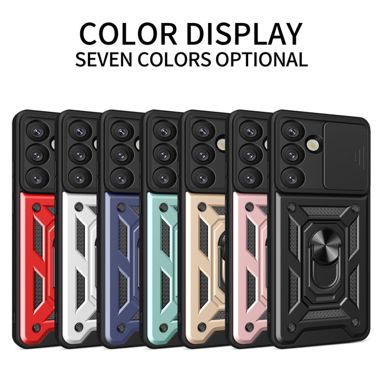 For Samsung Galaxy S25 5G Sliding Camera Cover Design TPU+PC Phone Case(Rose Gold) - Galaxy S25 5G Cases by PMC Jewellery | Online Shopping South Africa | PMC Jewellery | Buy Now Pay Later Mobicred