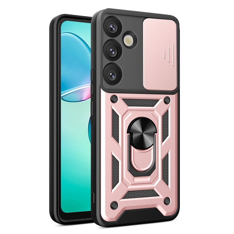 For Samsung Galaxy S25+ 5G Sliding Camera Cover Design TPU+PC Phone Case(Rose Gold) - free shipping - PMC Jewellery - Order now!