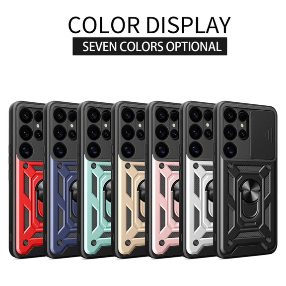 For Samsung Galaxy S25 Ultra 5G Sliding Camera Cover Design TPU+PC Phone Case(Blue)