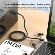 3 in 1 8 Pin, Type-C, Micro USB to USB-B MIDI Instruments Printer Cable, Length: 1m, Length:1m(Black)