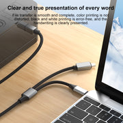 2 in 1 Type-C and 8 Pin to USB-B MIDI Instruments Printer Cable, Length: 1m, Length:1m(Black)
