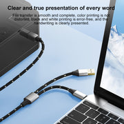 2 in 1 Type-C and USB-A to USB-B MIDI Instruments Printer Cable, Length: 1m, Length:1m(Blue)