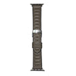 For Apple Watch 46mm / 49mm / 45mm / 44mm Striations Genuine Leather Butterfly Buckle Watch Band(Brown) - Watch Bands by PMc TechLife | Online Shopping South Africa | PMc TechLife | Buy Now Pay Later Mobicred