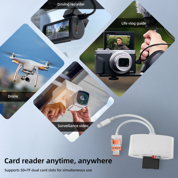 NK-1040TL Pro USB-C / Type-C, 8 Pin, USB to USB-C / Type-C, 8 Pin, Micro USB, TF, SD Card Reader Adapter(White) - U Disk & Card Reader by PMC TechLife | Online Shopping South Africa | PMC TechLife | Buy Now Pay Later Mobicred