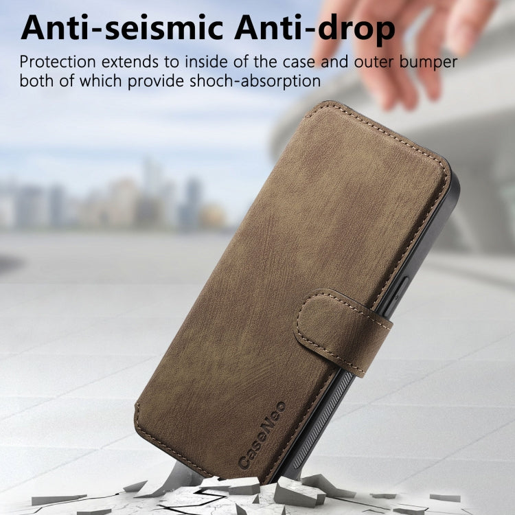 For iPhone 16 Pro Max CaseNeo MagSafe RFID Anti-theft Retro Leather Phone Case(Brown)