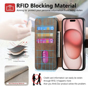 For iPhone 16 Pro Max CaseNeo MagSafe RFID Anti-theft Retro Leather Phone Case(Brown)