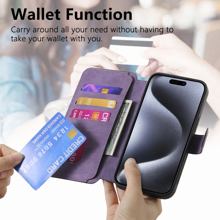For iPhone 16 Pro Max CaseNeo MagSafe RFID Anti-theft Retro Leather Phone Case(Purple) - free shipping - PMC Jewellery - Order now!