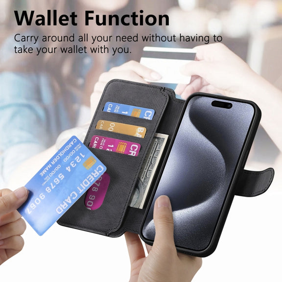 For iPhone 16 Pro CaseNeo MagSafe RFID Anti-theft Retro Leather Phone Case(Black)