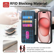 For iPhone 16 Pro CaseNeo MagSafe RFID Anti-theft Retro Leather Phone Case(Black)