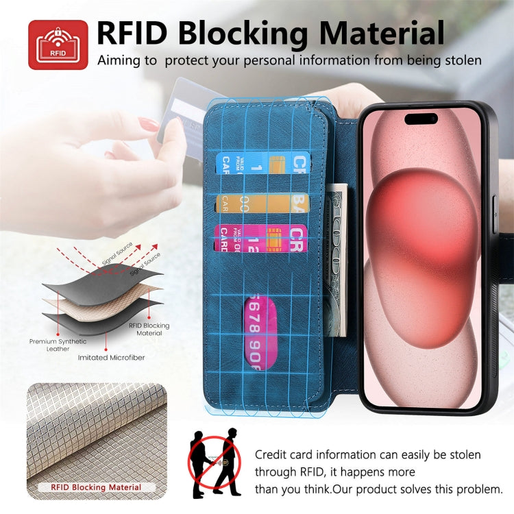 For iPhone 16 Pro CaseNeo MagSafe RFID Anti-theft Retro Leather Phone Case(Blue)