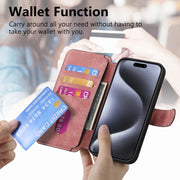 For iPhone 16 Pro CaseNeo MagSafe RFID Anti-theft Retro Leather Phone Case(Pink)