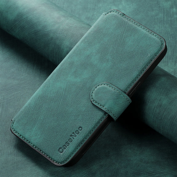 For iPhone 16 Plus CaseNeo MagSafe RFID Anti-theft Retro Leather Phone Case(Green)