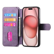 For iPhone 16e CaseNeo MagSafe RFID Anti-theft Retro Leather Phone Case(Purple)