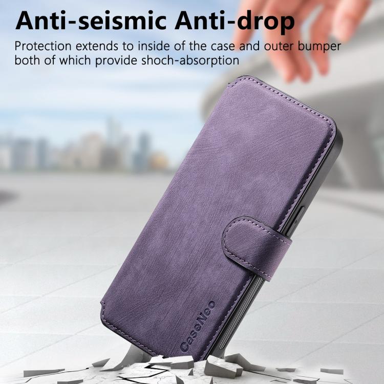 For iPhone 16e CaseNeo MagSafe RFID Anti-theft Retro Leather Phone Case(Purple) - iPhone 16e Cases by CaseNeo | Online Shopping South Africa | PMC TechLife | Buy Now Pay Later Mobicred