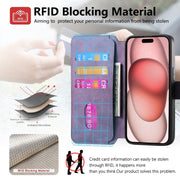 For iPhone 16e CaseNeo MagSafe RFID Anti-theft Retro Leather Phone Case(Purple)