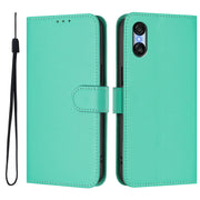For Sony Xperia 10 VI 2024 Skin Feel Solid Color Leather Phone Case with Lanyard(Green)