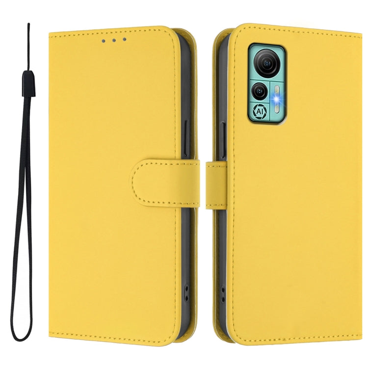 For Ulefone Note 14 Skin Feel Solid Color Leather Phone Case with Lanyard(Lemon Yellow) - Ulefone Cases by PMC Jewellery | Online Shopping South Africa | PMC Jewellery | Buy Now Pay Later Mobicred