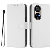 For Ulefone Note 17 Pro Skin Feel Solid Color Leather Phone Case with Lanyard(White)