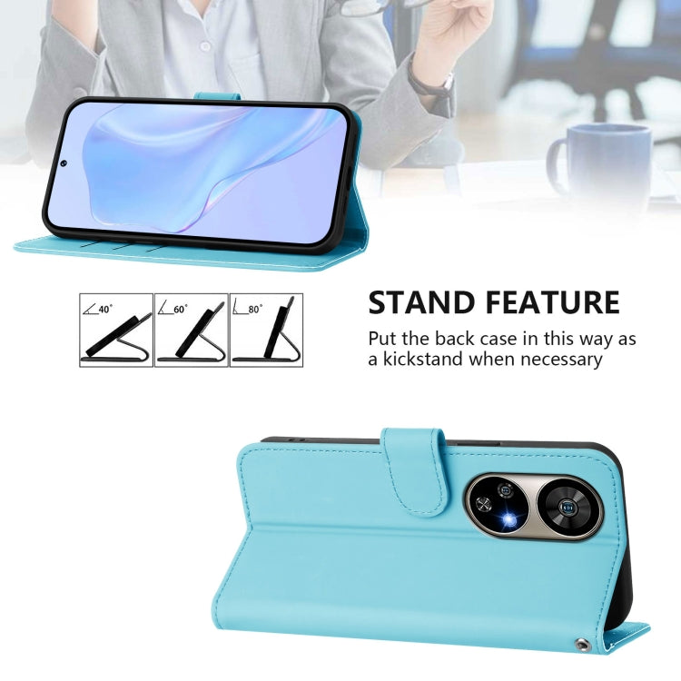 For Ulefone Note 17 Pro Skin Feel Solid Color Leather Phone Case with Lanyard(Sky Blue) - Ulefone Cases by PMC Jewellery | Online Shopping South Africa | PMC Jewellery | Buy Now Pay Later Mobicred