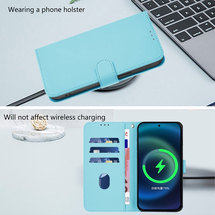 For Ulefone Note 17 Pro Skin Feel Solid Color Leather Phone Case with Lanyard(Sky Blue) - Ulefone Cases by PMC Jewellery | Online Shopping South Africa | PMC Jewellery | Buy Now Pay Later Mobicred
