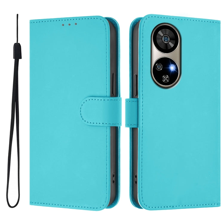 For Ulefone Note 17 Pro Skin Feel Solid Color Leather Phone Case with Lanyard(Lake Blue) - Ulefone Cases by PMC Jewellery | Online Shopping South Africa | PMC Jewellery | Buy Now Pay Later Mobicred