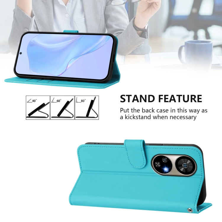For Ulefone Note 17 Pro Skin Feel Solid Color Leather Phone Case with Lanyard(Lake Blue) - Ulefone Cases by PMC Jewellery | Online Shopping South Africa | PMC Jewellery | Buy Now Pay Later Mobicred