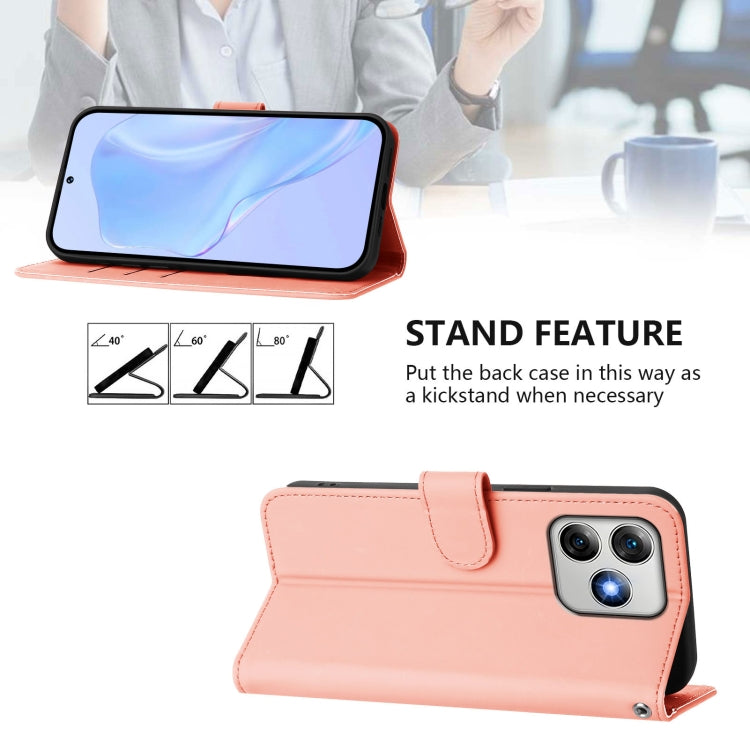 For Ulefone Note 18 Ultra Skin Feel Solid Color Leather Phone Case with Lanyard(Pink) - Ulefone Cases by PMC Jewellery | Online Shopping South Africa | PMC Jewellery | Buy Now Pay Later Mobicred