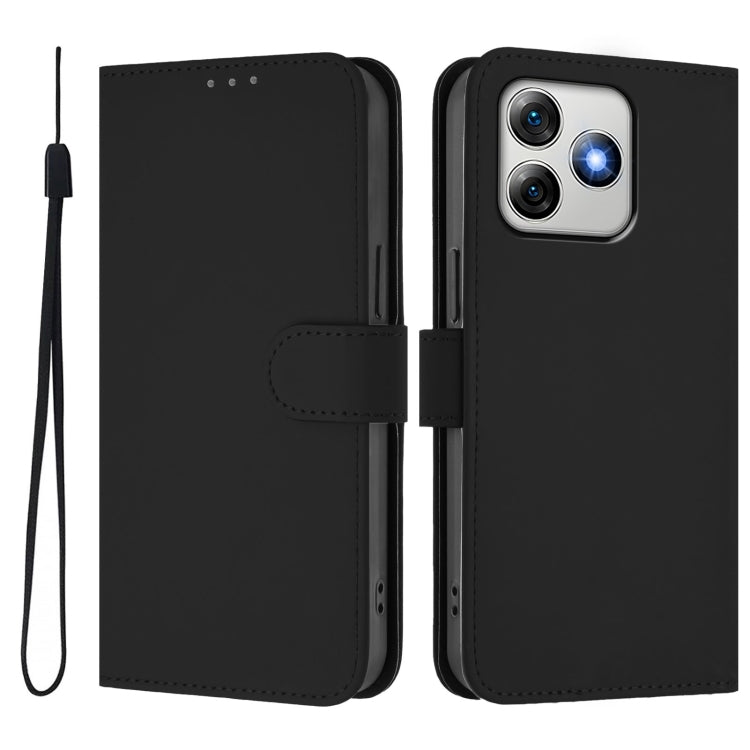 For Ulefone Note 18 Ultra Skin Feel Solid Color Leather Phone Case with Lanyard(Black) - Ulefone Cases by PMC Jewellery | Online Shopping South Africa | PMC Jewellery | Buy Now Pay Later Mobicred