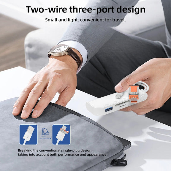 NK-9109TL Pro USB-C / Type-C, 8 Pin, USB to USB-C / Type-C, USB, TF / SD Card Multi-function Adapter(White)